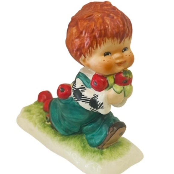 Goebel Redheads Hummel Figurine Germany Red Head Vtg byj20 Apples Tomato 1958